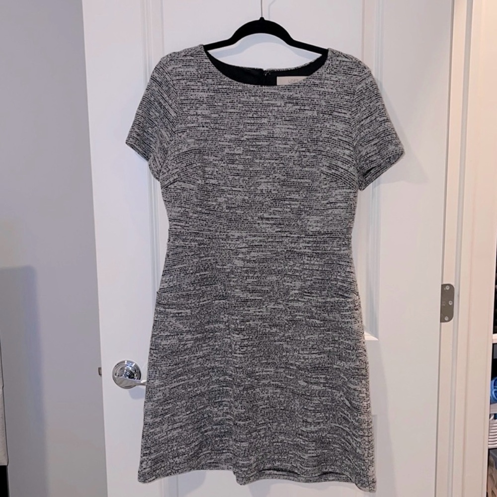 LOFT | Tweed Gray & White Textured Women's Dress Size 2P